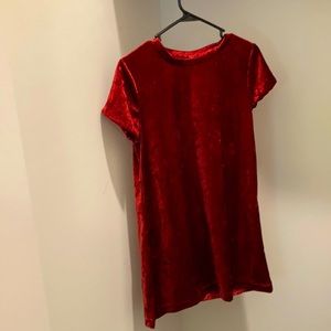 Red velvet tshirt dress